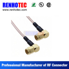 90 Degree Double F Plug Coaxial Wire Connectors Custom Cable Assembly for RG58 RG59 RG174