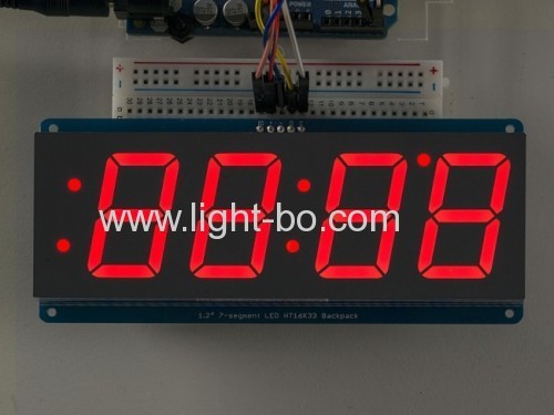 Ultra vermelho de 4 dígitos 1.2 "7 segmento levou visor do relógio para o indicador relógio digital