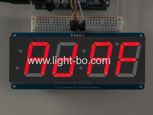 Affichage d'horloge LED ultra rouge à 4 chiffres 1,2" à 7 segments pour indicateur d'horloge numérique