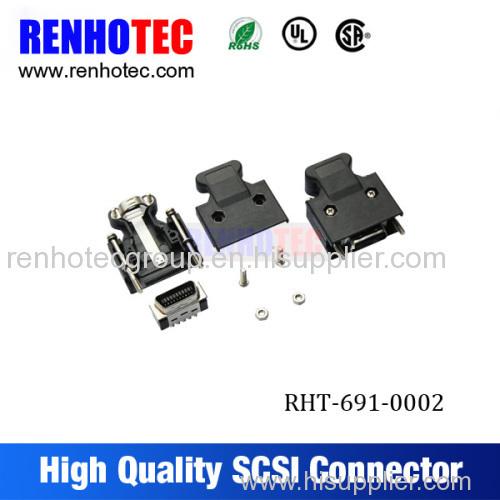 High Quality 20 Pin Screw SCSI Male connectors Solder Type