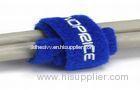 100% Nylon Blue Industrial Strength Velcro Cable Ties Customized Logo