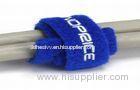 100% Nylon Blue Industrial Strength Velcro Cable Ties Customized Logo