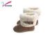 Wool lining classic ladies winter snow boots with brown colour / Cow suede upper