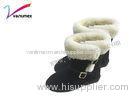 Cow suede upper decorated Winter Snow Boots metal buckle knee high