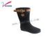 Black Non slip comfortable rain boots / PVC womens rain boots