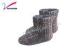 Round head grid flat winter boots simple short canister / womens flat boots