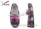 Plaid bow shallow mouth flat Moccasin House Shoes Fashion TPR Outsole Material