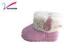 Lady cold weather winter flat boots cow suede upper wool lining and collar short shaft