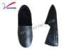 Waterproof indoor household mens house shoes with PU leather black color