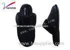 Black Home Cotton Womens Bedroom Slippers Warm Antiskid TPR with fabric