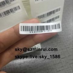 Barcode Printing Brittle Destructible Vinyl Self Adhesive Label for Security