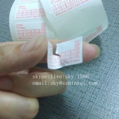 Date Printing Brittle Destructible Tamper Proof Stickers Red Rectangle Security Seals Labels