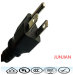 American US 3pin power plug cable