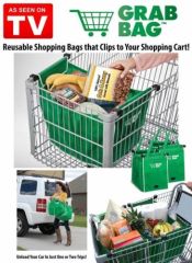 Grab Bag - Reusable Shopping Bag That Clip to Your Cart As Seen On TV 2 Pack