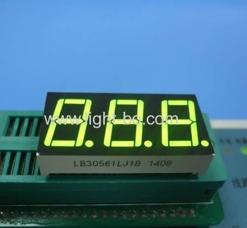 Super green 3 digit 0.56  7 segment led display common cathode for instrument panel indicator