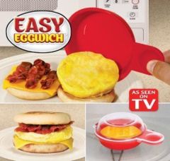 Set of 2 Easy Eggwich Microwave Egg Cooker Make Egg Muffins In A Minute As Seen On TV