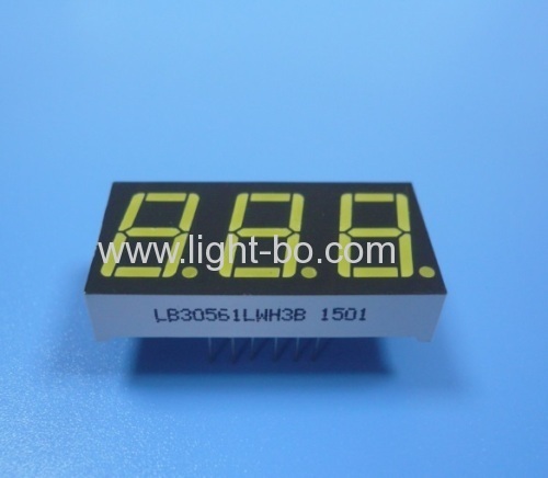 Ultra White 0.56 inches common cathode 3 digit led display for air conditioners