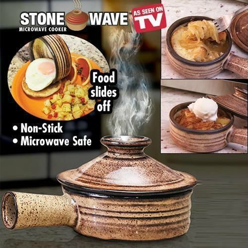 Stonewave Microwave Cooker Ceramic Gourmet Non STICK Stone Wave As Seen On TV Tele Brands