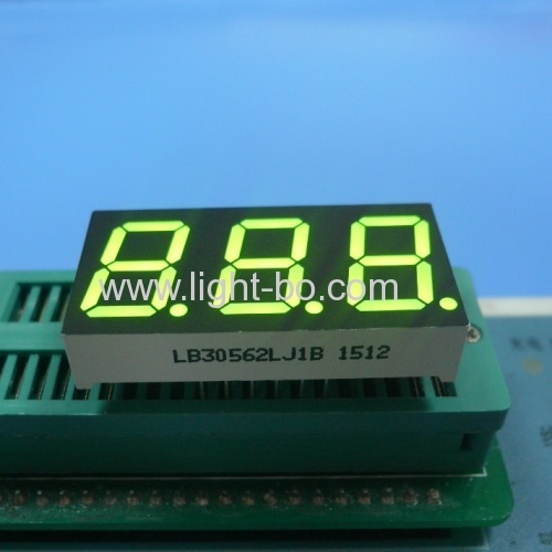 Common cathode super bright green 0.56 triple digit 7 segment led display for digital instrument panel