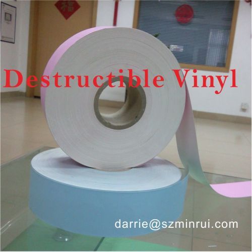 China best manufacturer of destructible self adhesive vinyl paper roll Wholesale cheap Eggshell/graffiti sticker paper