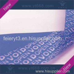 Blue tamper evident VOID label