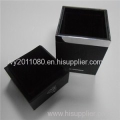 Square Black Wood Box