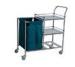 Three Shelves Laundry Collecting Trolley With S.S. Guardrails