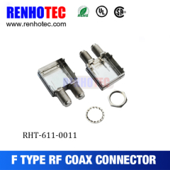 75 ohm F Jack Circular Connector RF Electrical Coaxial F Connectors