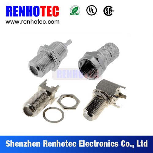 75 ohm F Type Female PCB Crimp Cable RF Electrical Coaxial Tube F Connectors