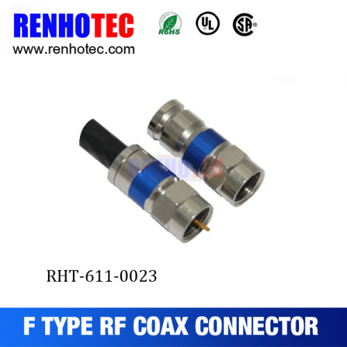 Zinc Alloy F Male RF Quick Connector Electrical Coaxial F RG6 Compression Connectors