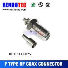 Zinc Alloy F Male RF Quick Connector Electrical Coaxial F RG6 Compression Connectors