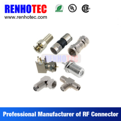 Zinc Alloy F R/A Female Crimp RF Quick Connect Connector Electrical Coaxial F Connectors