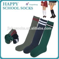 color stripe over knee school socks/ cotton student socks factory