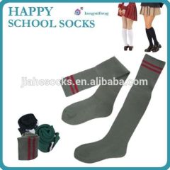 color stripe over knee school socks/ cotton student socks factory
