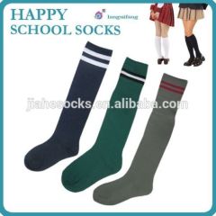 color stripe over knee school socks/ cotton student socks factory