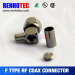 Right Angle F Plug RF Connector Electrical Coaxial F RG179 Compression Connectors