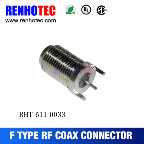 180 Degree F Type Female PCB Compression Coaxial F Connectors