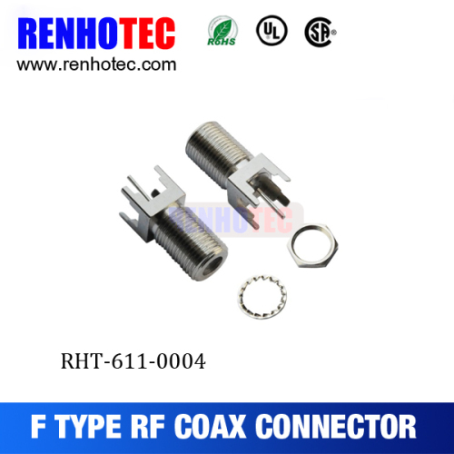 ROHS UL Zinc Alloy Straight F Female PCB Crimp Cable RF Electrical Connectors