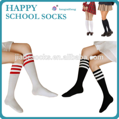 Long school student socks with jacquard logo