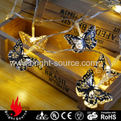 outdoor patio string lights with butterfly design