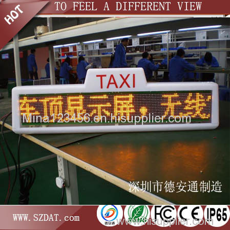 Single side taxi led display P7.62 taxi led sign topper white/yellow colors