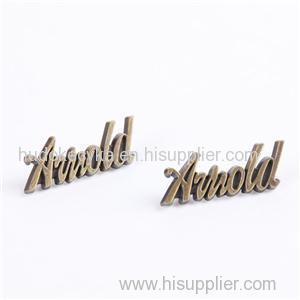 Brass Metal Letter Label For Garment