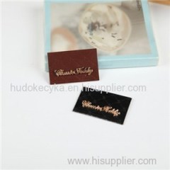 Custom PU Leather Label With Metal Letter Logo