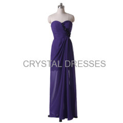 Irregular Sheath Purple High-Low Flower Accent Pageant Formal Prom Dress