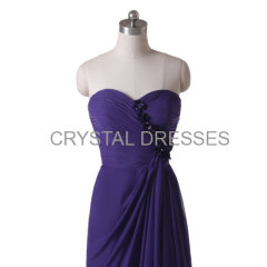 Irregular Sheath Purple High-Low Flower Accent Pageant Formal Prom Dress