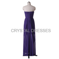 Irregular Sheath Purple High-Low Flower Accent Pageant Formal Prom Dress