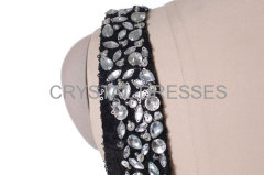 ALBIZIA Beading Black Lace Paillette / Sequin Mini Short Evening Cocktail Dress