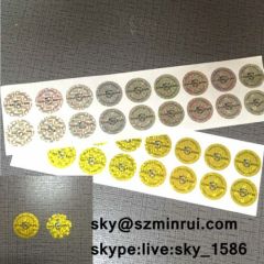 hologram self destructive label/custom tamper proof hologram stickers/3d hologram stickers