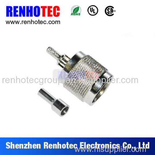 male plug brass N connector for RG58/RG59/RG6/RG174/RG213 coax cable