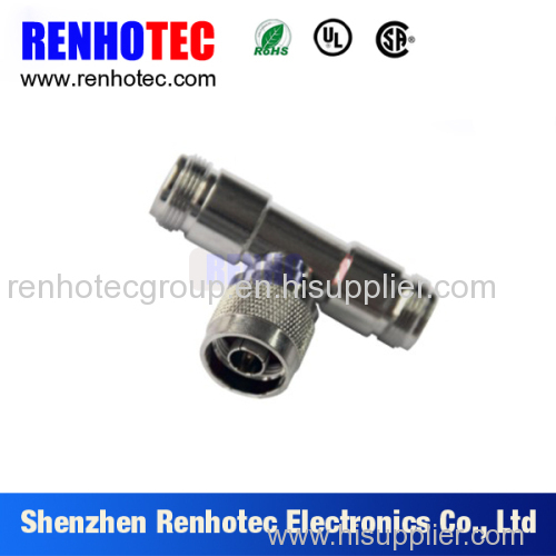 T type three N type connectors 1 male N to double female N connectors rf adapter